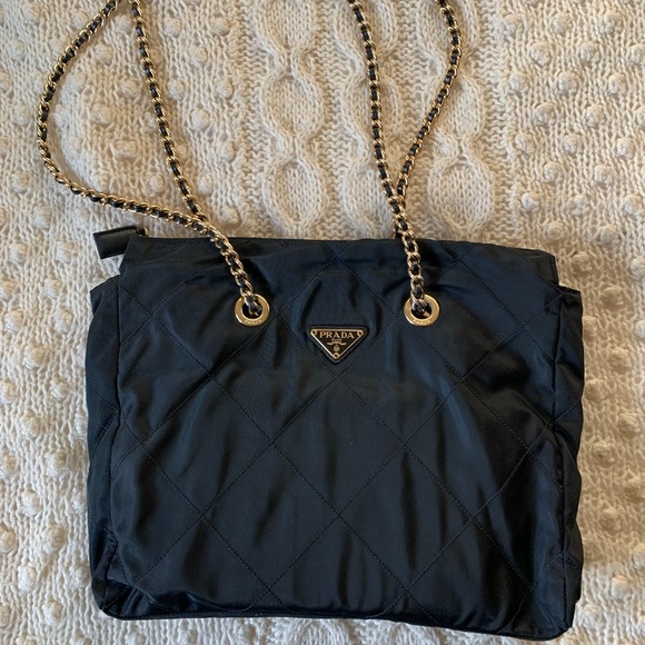 Prada Handbags - Vintage 90’s Quilted Nylon Chain Bag